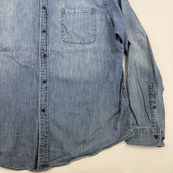 Goodfellow & Co Standard Fit Denim Long Sleeve Button Up Shirt Size XL Cotton - Picture 6 of 10